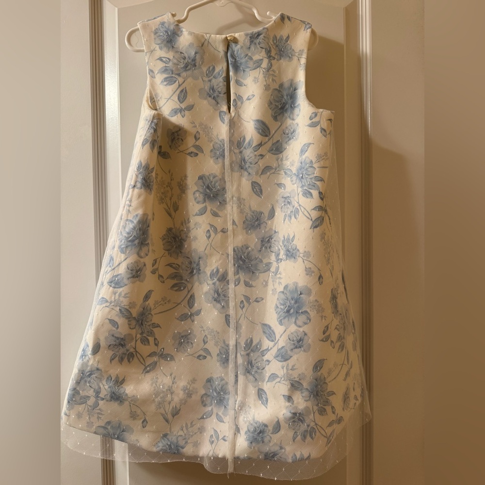 NWOT GB Girls Tulle White And Blue Floral Dress Size Small - Picture 3 of 10
